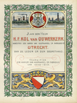 833045 Afbeelding van het door E.H. Houpst te Utrecht geaquarelleerde binnenblad van het herdenkingsalbum, geschonken ...